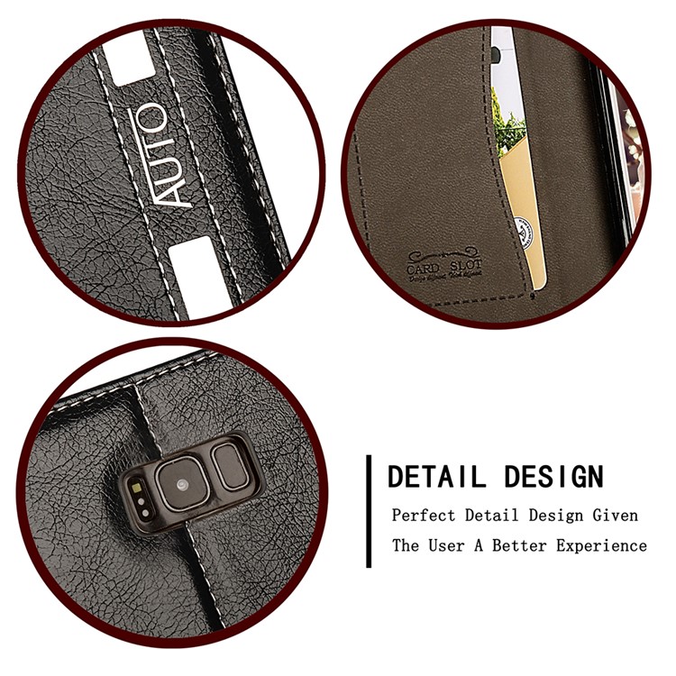 Business Style Auto-absorbed PU Leather Case with Card Slot for Samsung Galaxy S8+ SM-G955 - Black-8