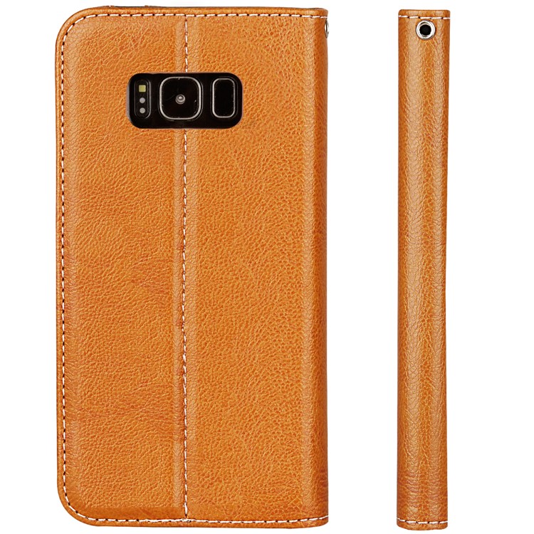 Business Style Auto-absorbed PU Leather Case with Card Holder for Samsung Galaxy S8 Plus SM-G955 - Brown-3