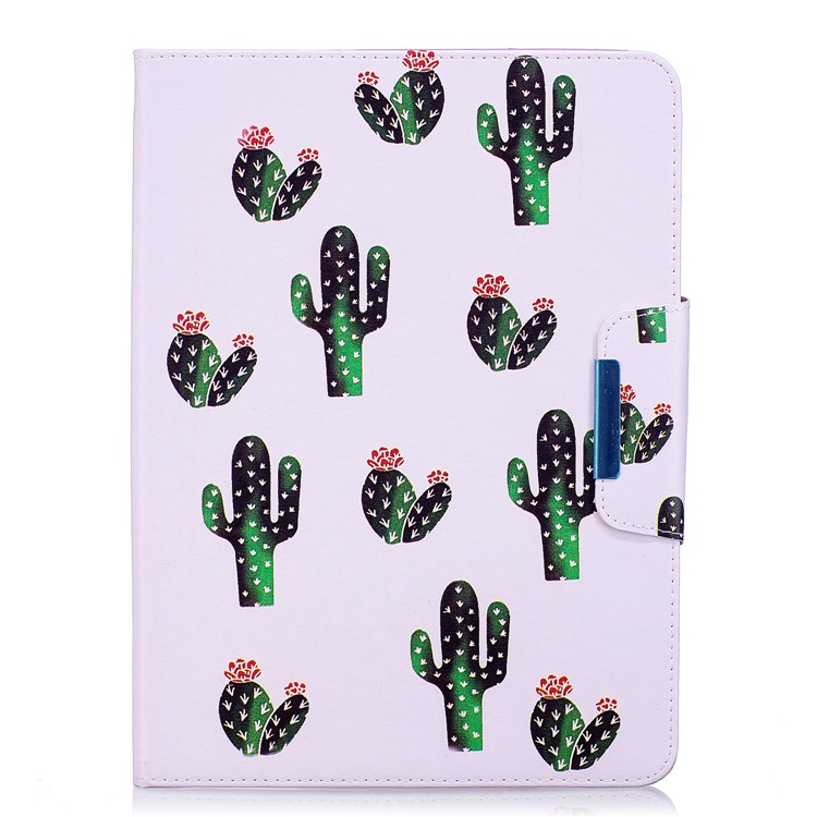 Patterned Leather Stand Smart Cover for Samsung Galaxy Tab 4 10.1 T530 T531 T535 - Cartoon Cactus-2