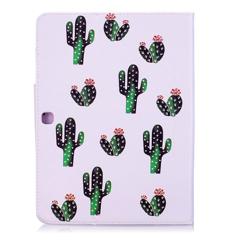 Patterned Leather Stand Smart Cover for Samsung Galaxy Tab 4 10.1 T530 T531 T535 - Cartoon Cactus-3