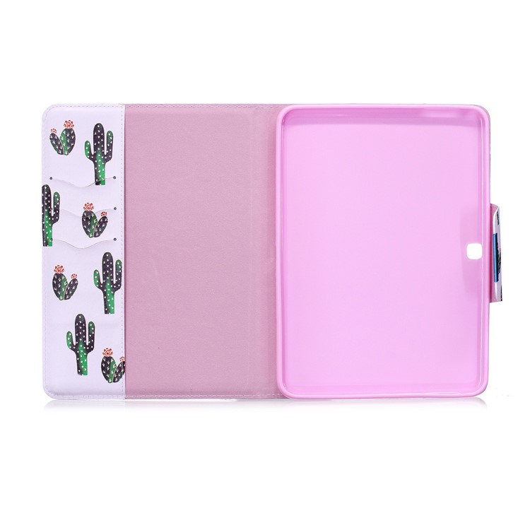 Patterned Leather Stand Smart Cover for Samsung Galaxy Tab 4 10.1 T530 T531 T535 - Cartoon Cactus-4