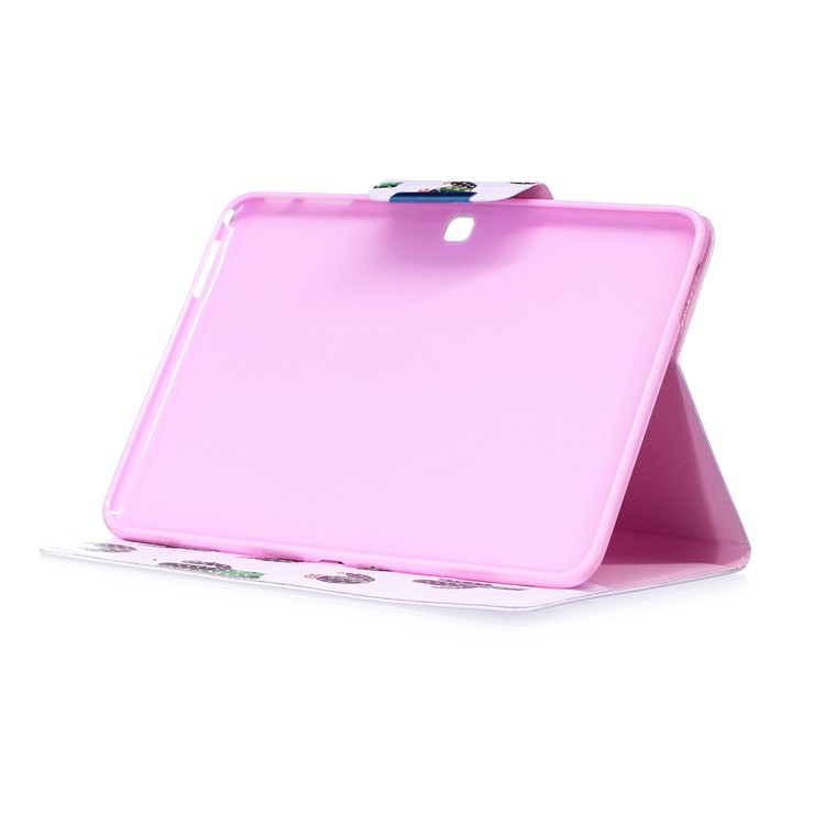 Patterned Leather Stand Smart Cover for Samsung Galaxy Tab 4 10.1 T530 T531 T535 - Cartoon Cactus-6