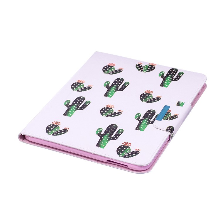 Patterned Leather Stand Smart Cover for Samsung Galaxy Tab 4 10.1 T530 T531 T535 - Cartoon Cactus-7