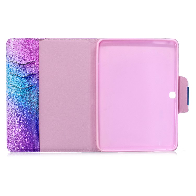 Patterned Leather Smart Wallet Cover for Samsung Galaxy Tab 4 10.1 T530 T531 T535 - Colorful Glitter Pattern-3