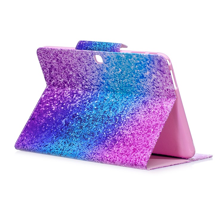 Patterned Leather Smart Wallet Cover for Samsung Galaxy Tab 4 10.1 T530 T531 T535 - Colorful Glitter Pattern-4