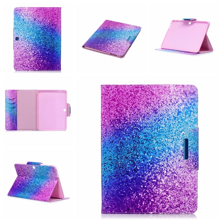 Patterned Leather Smart Wallet Cover for Samsung Galaxy Tab 4 10.1 T530 T531 T535 - Colorful Glitter Pattern-7