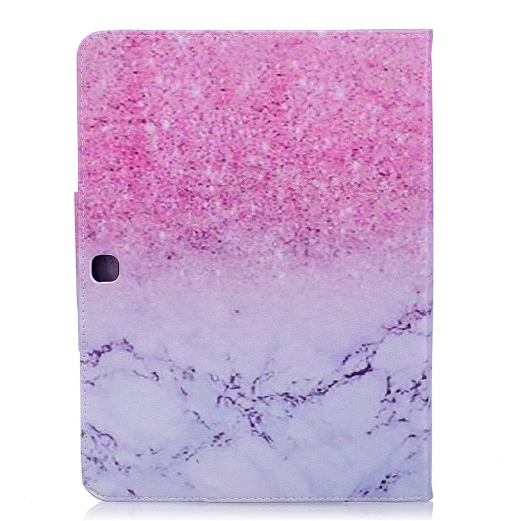 Patterned Leather Smart Case Wallet for Samsung Galaxy Tab 4 10.1 T530 T531 T535 - Marble Grain and Glitter Pattern-2