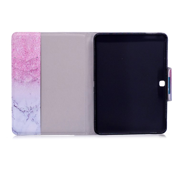 Patterned Leather Smart Case Wallet for Samsung Galaxy Tab 4 10.1 T530 T531 T535 - Marble Grain and Glitter Pattern-3