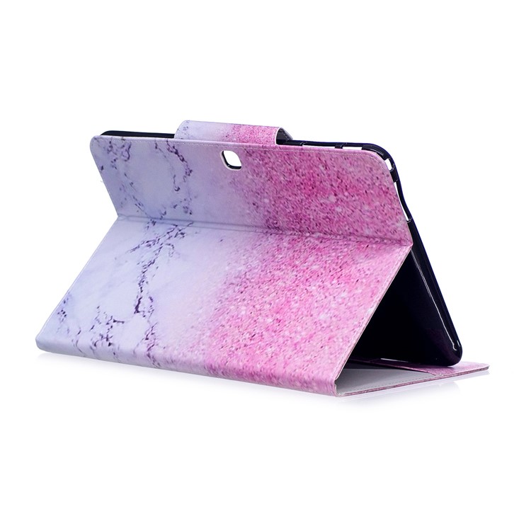 Patterned Leather Smart Case Wallet for Samsung Galaxy Tab 4 10.1 T530 T531 T535 - Marble Grain and Glitter Pattern-4