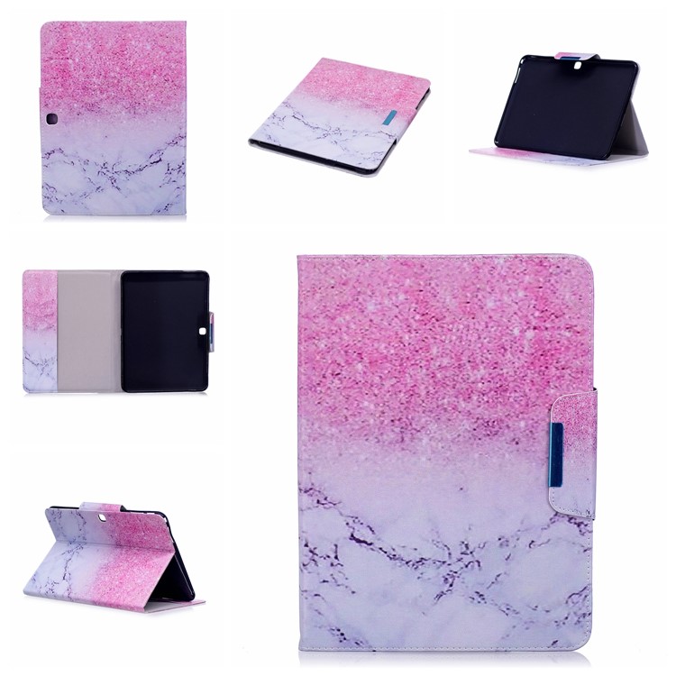Patterned Leather Smart Case Wallet for Samsung Galaxy Tab 4 10.1 T530 T531 T535 - Marble Grain and Glitter Pattern-7