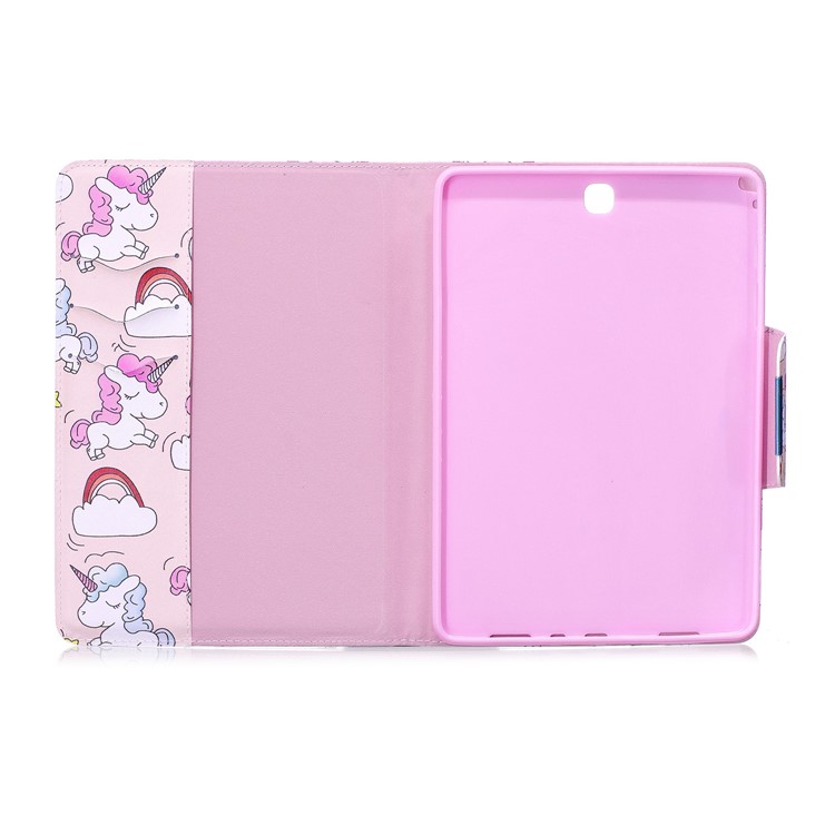 Pattern Printing Wallet Leather Smart Cover for Samsung Galaxy Tab A 9.7 T550 T555 - Unicorn and Cloud-3