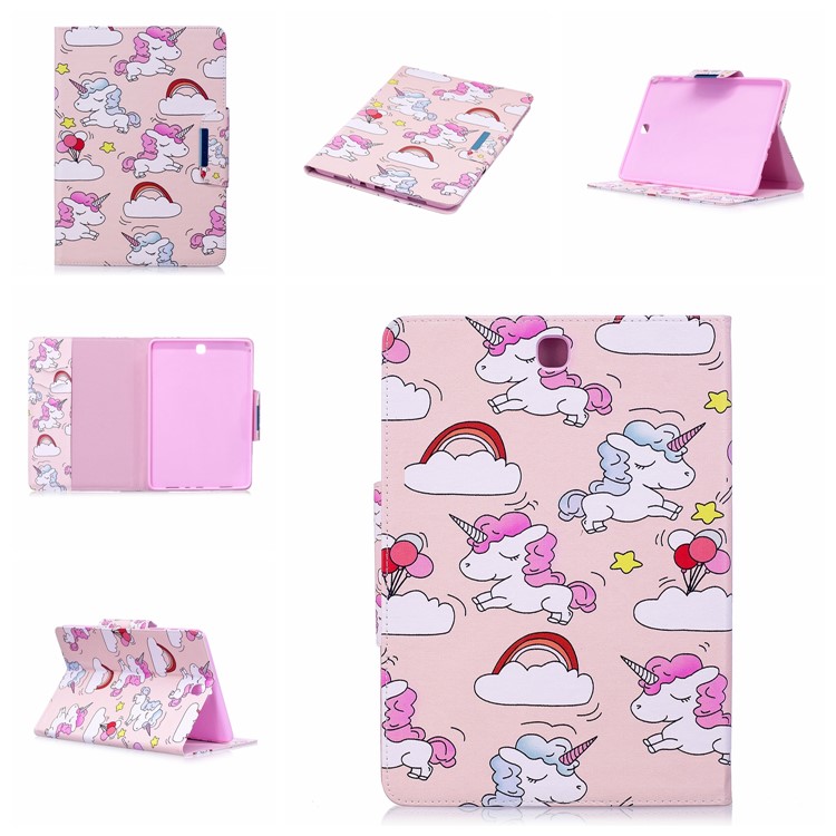 Pattern Printing Wallet Leather Smart Cover for Samsung Galaxy Tab A 9.7 T550 T555 - Unicorn and Cloud-7