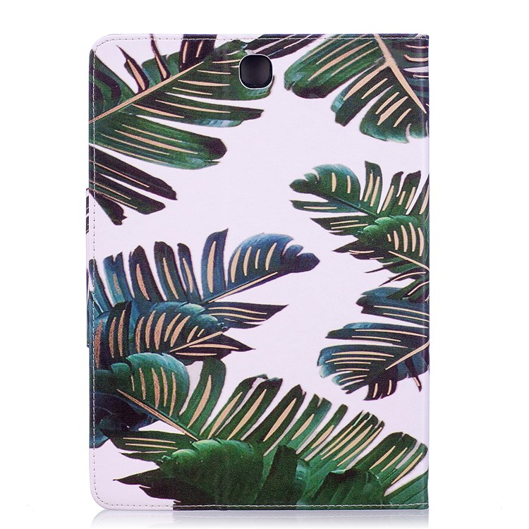 Pattern Printing PU Leather Smart Case Cover for Samsung Galaxy Tab A 9.7 T550 T555 - Green Leaves-2
