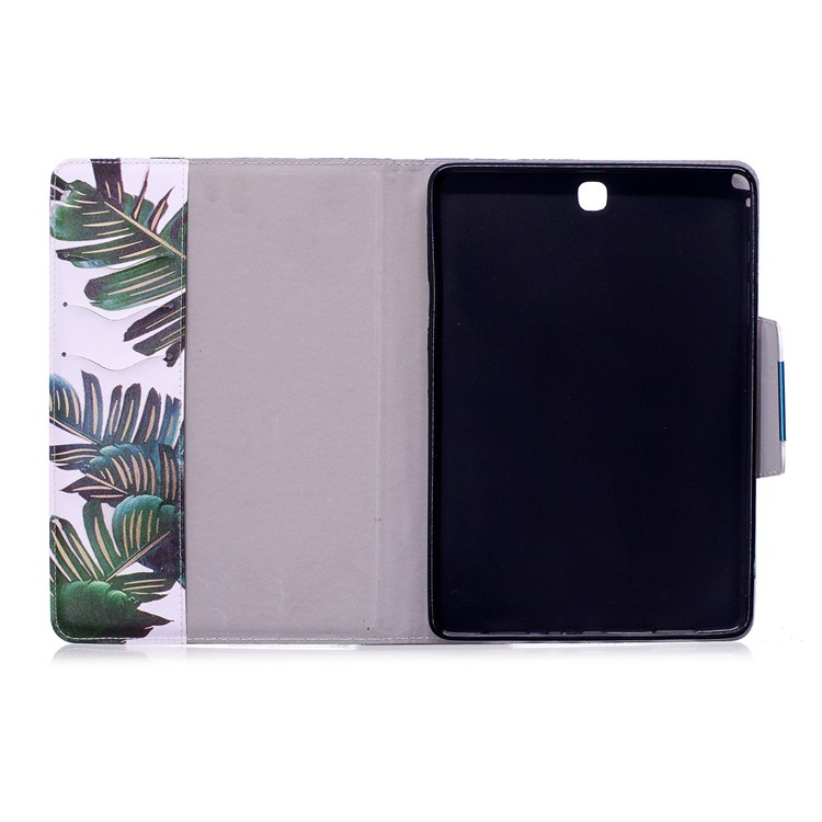 Pattern Printing PU Leather Smart Case Cover for Samsung Galaxy Tab A 9.7 T550 T555 - Green Leaves-3