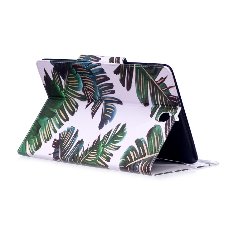 Pattern Printing PU Leather Smart Case Cover for Samsung Galaxy Tab A 9.7 T550 T555 - Green Leaves-4