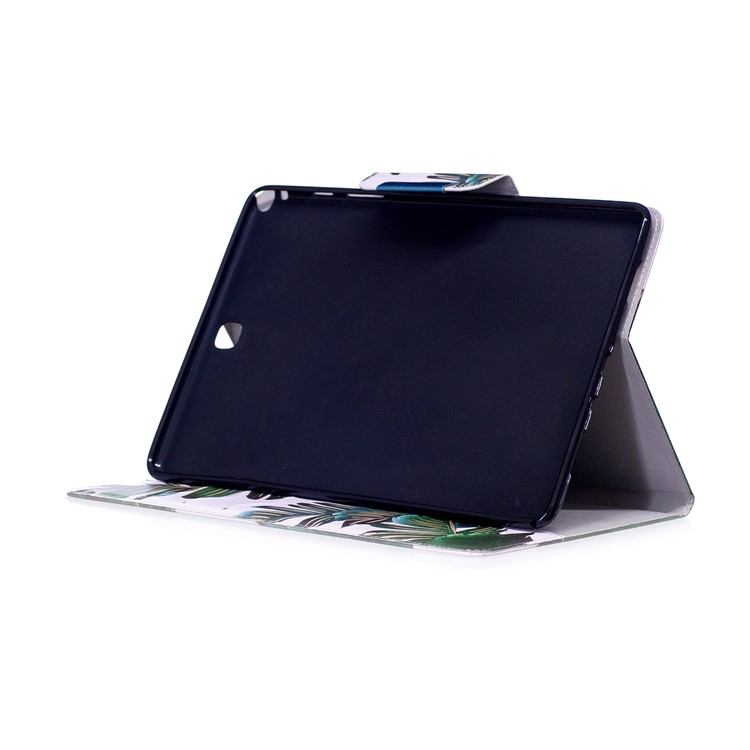 Pattern Printing PU Leather Smart Case Cover for Samsung Galaxy Tab A 9.7 T550 T555 - Green Leaves-5