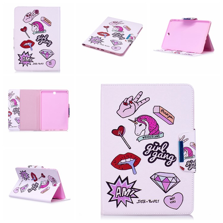 Patterned Wallet Smart Leather Shell Case for Samsung Galaxy Tab A 9.7 T550 T555 - Girl Gang-7