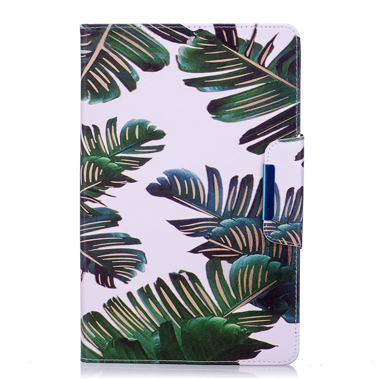 Pattern Printing Smart Leather Stand Case for Samsung Galaxy Tab E 9.6 T560 - Banana Leaves-2