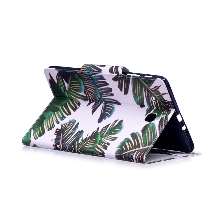 Pattern Printing Smart Leather Stand Case for Samsung Galaxy Tab E 9.6 T560 - Banana Leaves-5