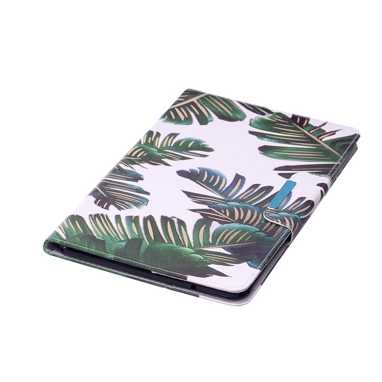 Pattern Printing Smart Leather Stand Case for Samsung Galaxy Tab E 9.6 T560 - Banana Leaves-7