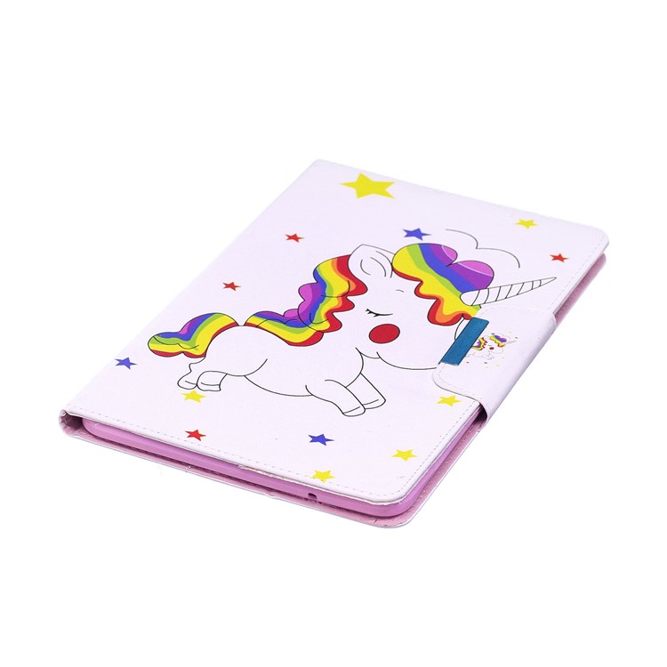 Pattern Printing Smart Leather Stand Shell Case for Samsung Galaxy Tab E 9.6 T560 - Shy Unicorn-6