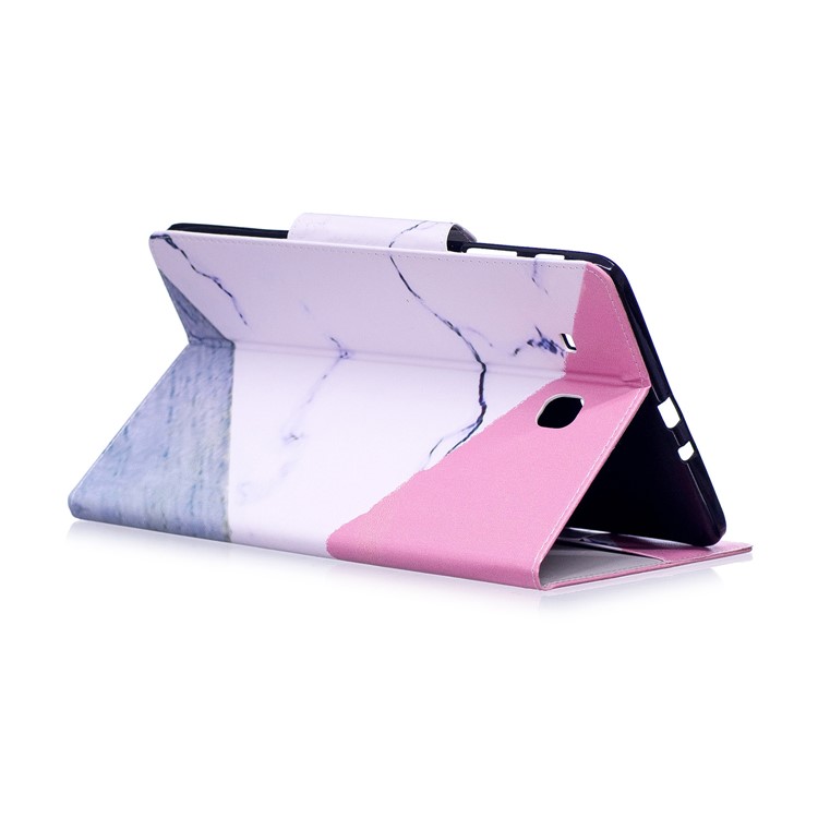 Pattern Printing Smart Leather Case with Stand for Samsung Galaxy Tab E 9.6 T560 - Triangle and Marble Grain-4