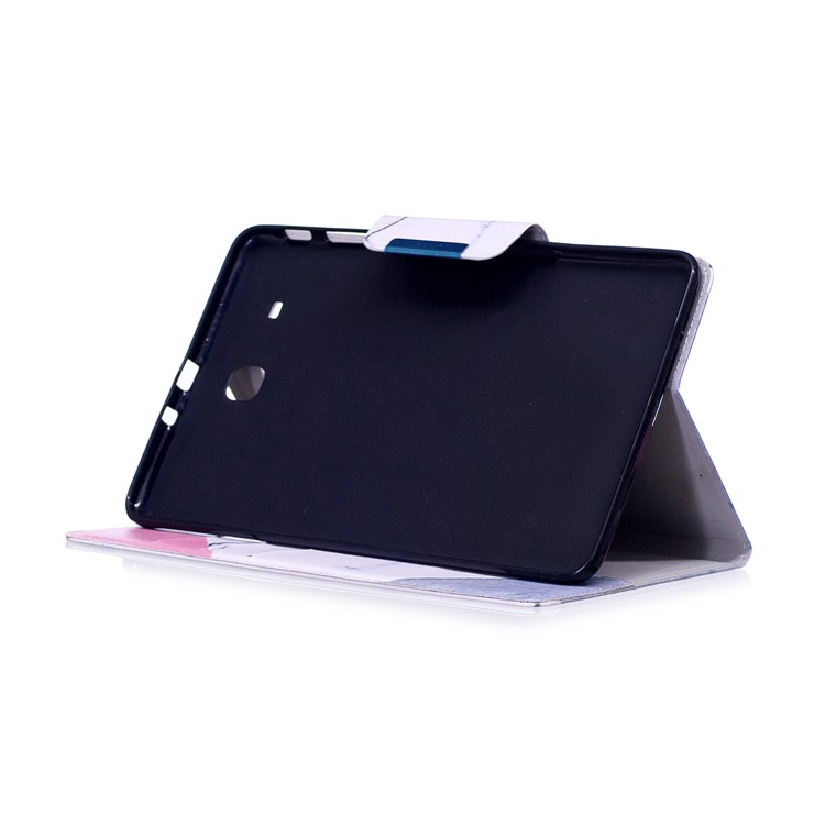 Pattern Printing Smart Leather Case with Stand for Samsung Galaxy Tab E 9.6 T560 - Triangle and Marble Grain-5