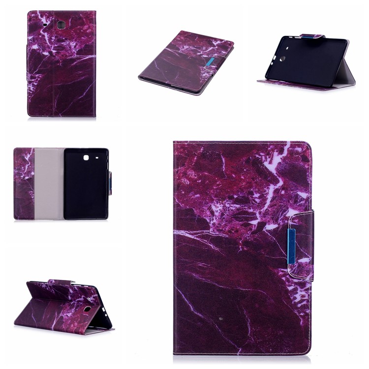Modèle Impression Couverture En Cuir Intelligente Avec Support Pour Samsung Galaxy Onglet E 9.6 T560 - Grain De Marbre-7