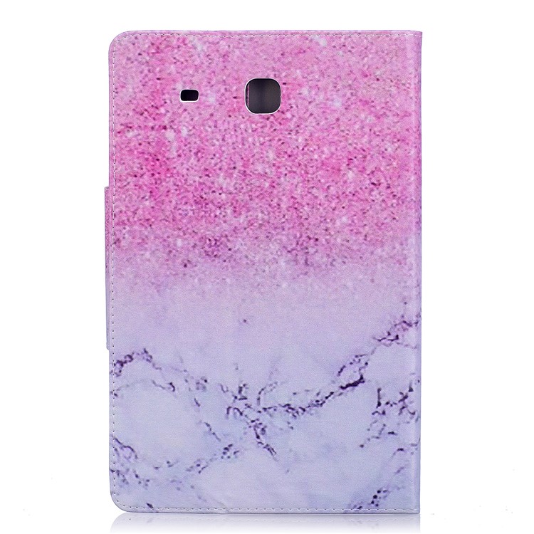 Patterned Smart Leather Stand Case for Samsung Galaxy Tab E 9.6 T560 - Marble Grain and Glitter Pattern-2