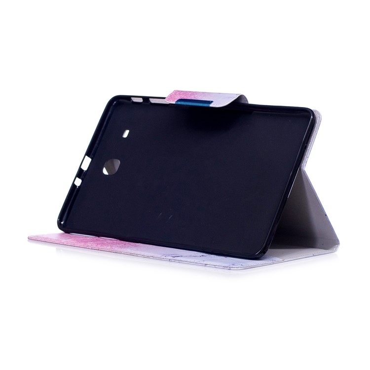 Patterned Smart Leather Stand Case for Samsung Galaxy Tab E 9.6 T560 - Marble Grain and Glitter Pattern-5