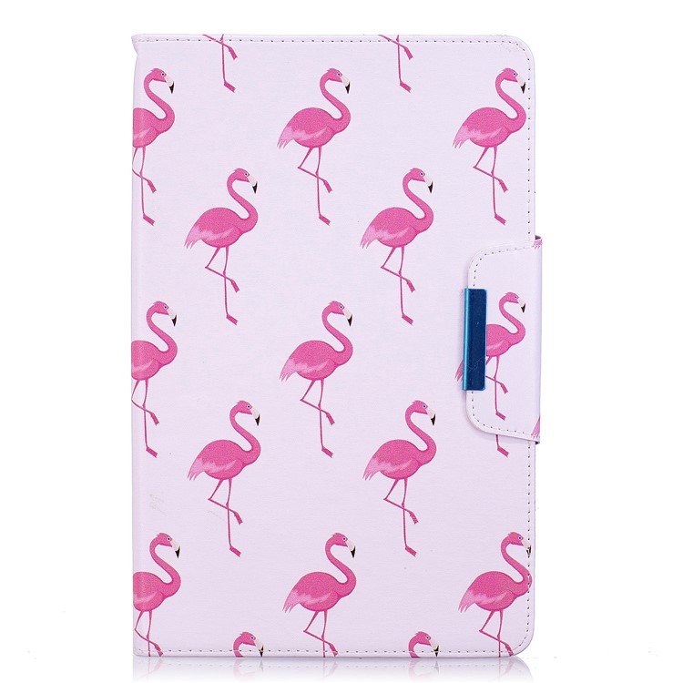 Pattern Printing Smart Leather Protection Case for Samsung Galaxy Tab E 9.6 T560 - Flamingos Pattern-1