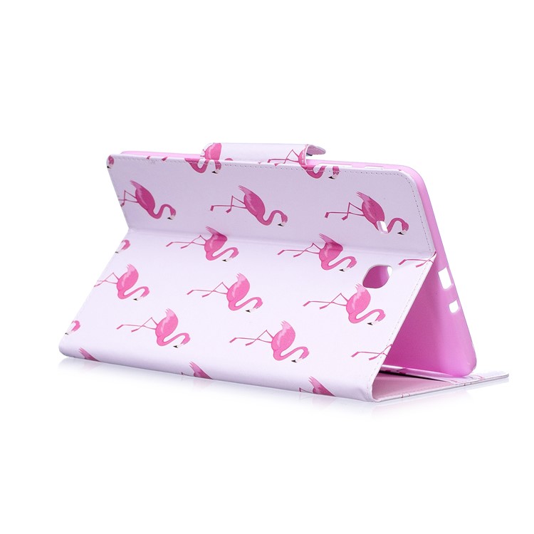 Pattern Printing Smart Leather Protection Case for Samsung Galaxy Tab E 9.6 T560 - Flamingos Pattern-4