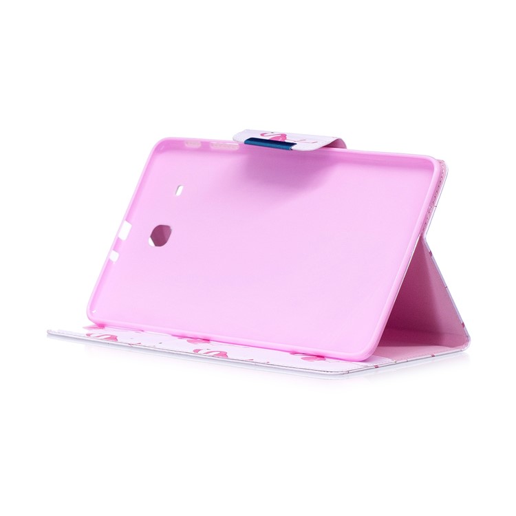 Pattern Printing Smart Leather Protection Case for Samsung Galaxy Tab E 9.6 T560 - Flamingos Pattern-5