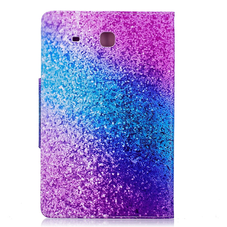 Pattern Printing Smart Leather Stand Shell Cover Case for Samsung Galaxy Tab E 9.6 T560 - Colorful Glitter Pattern-2
