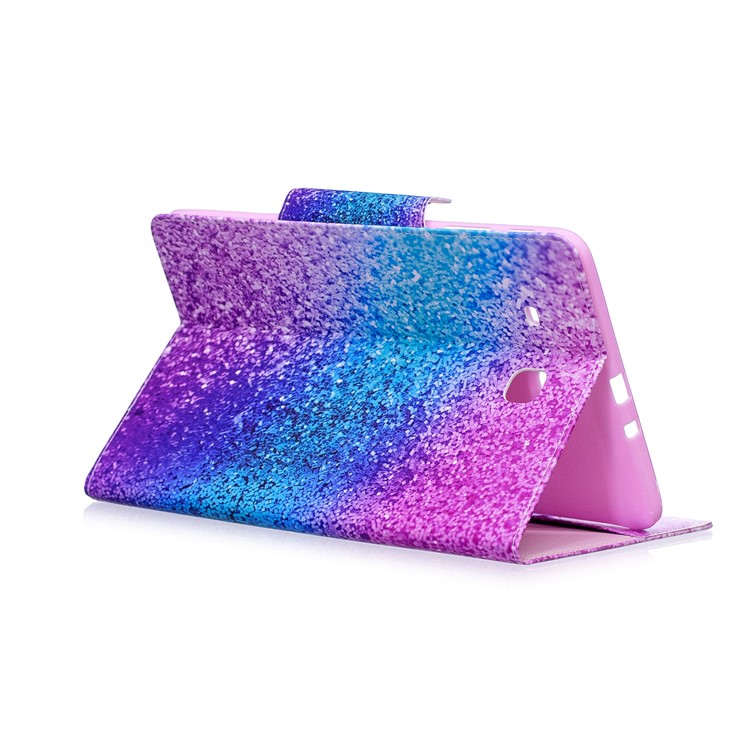 Pattern Printing Smart Leather Stand Shell Cover Case for Samsung Galaxy Tab E 9.6 T560 - Colorful Glitter Pattern-4