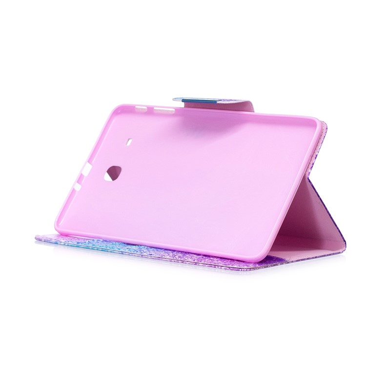 Pattern Printing Smart Leather Stand Shell Cover Case for Samsung Galaxy Tab E 9.6 T560 - Colorful Glitter Pattern-5