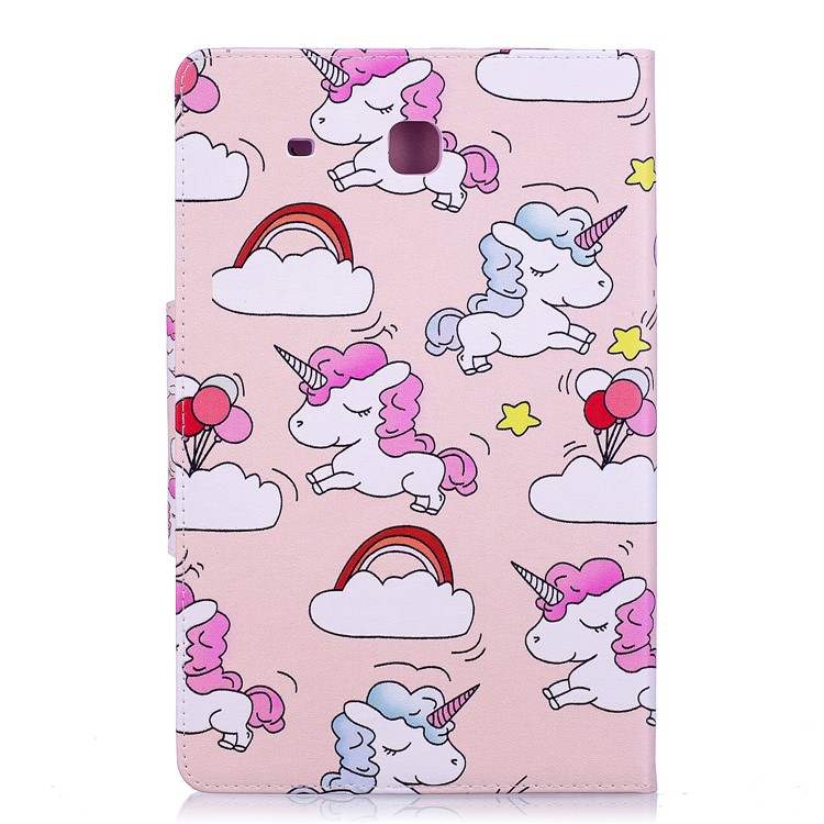 Pattern Printing Smart Leather Stand Cover Shell for Samsung Galaxy Tab E 9.6 T560 - Unicorns and Cloud-2