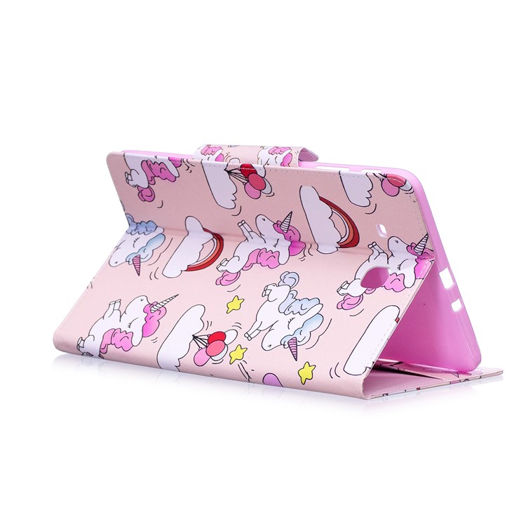 Pattern Printing Smart Leather Stand Cover Shell for Samsung Galaxy Tab E 9.6 T560 - Unicorns and Cloud-4
