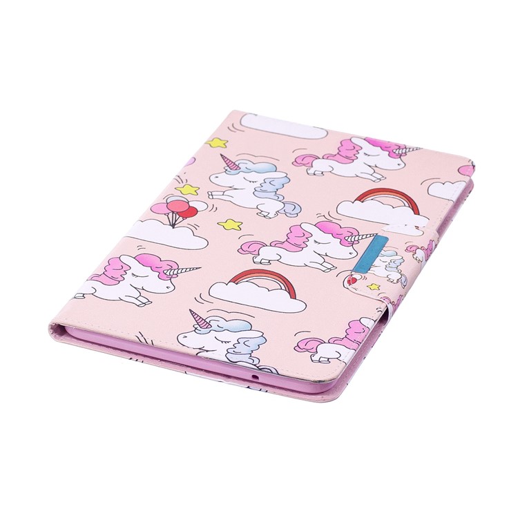 Pattern Printing Smart Leather Stand Cover Shell for Samsung Galaxy Tab E 9.6 T560 - Unicorns and Cloud-6