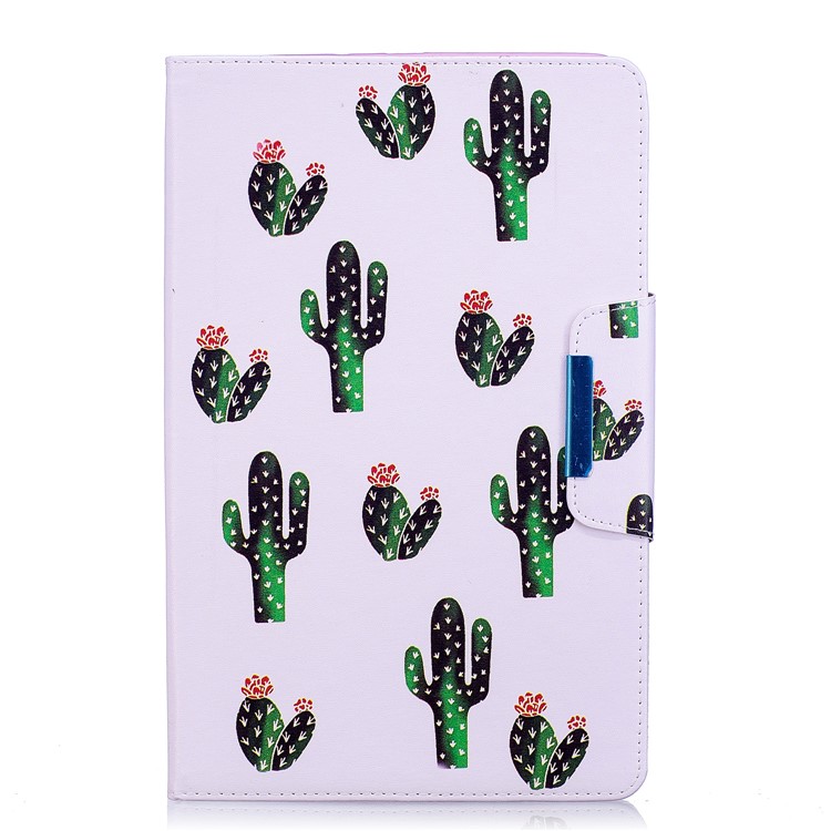 Pattern Printing Smart Leather Protective Case for Samsung Galaxy Tab E 9.6 T560 - Cartoon Cactus-1