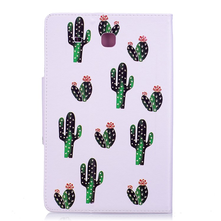 Pattern Printing Smart Leather Protective Case for Samsung Galaxy Tab E 9.6 T560 - Cartoon Cactus-2