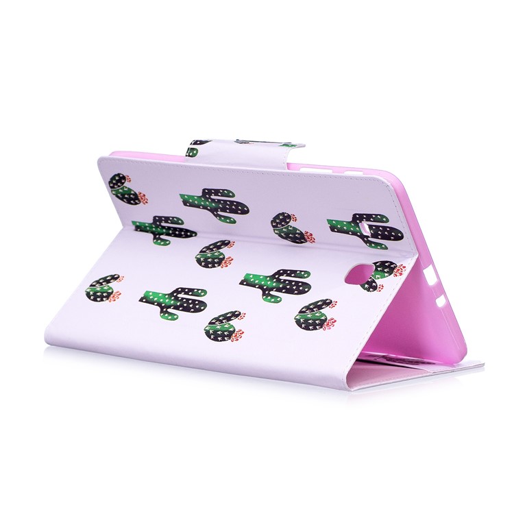 Pattern Printing Smart Leather Protective Case for Samsung Galaxy Tab E 9.6 T560 - Cartoon Cactus-4