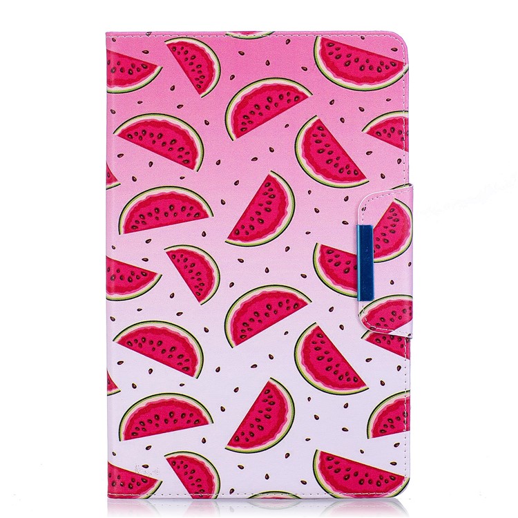 Pattern Printing PU-Leder Smart Standabdeckung Shell Für Samsung Galaxy Registerkarte E 9.6 T560 - Wassermelonenscheiben-1