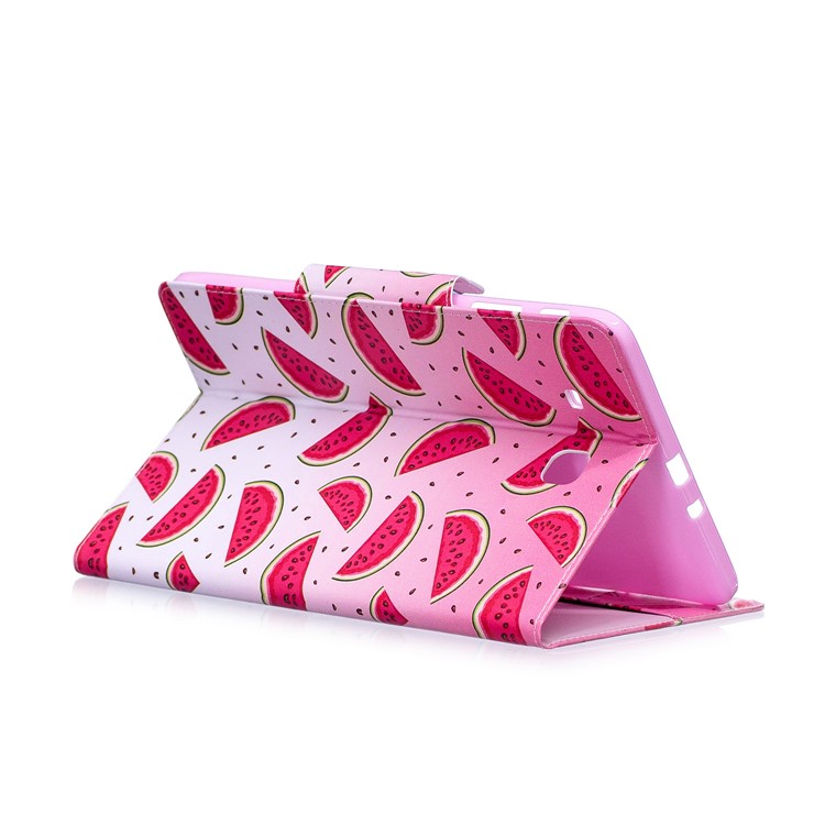 Pattern Printing PU-Leder Smart Standabdeckung Shell Für Samsung Galaxy Registerkarte E 9.6 T560 - Wassermelonenscheiben-4
