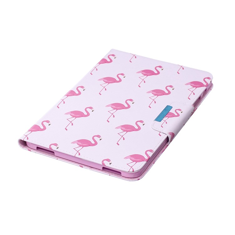 Patterned Leather Wallet Stand Smart Case for Samsung Galaxy Tab A 10.1 (2016) - Flamingos-7