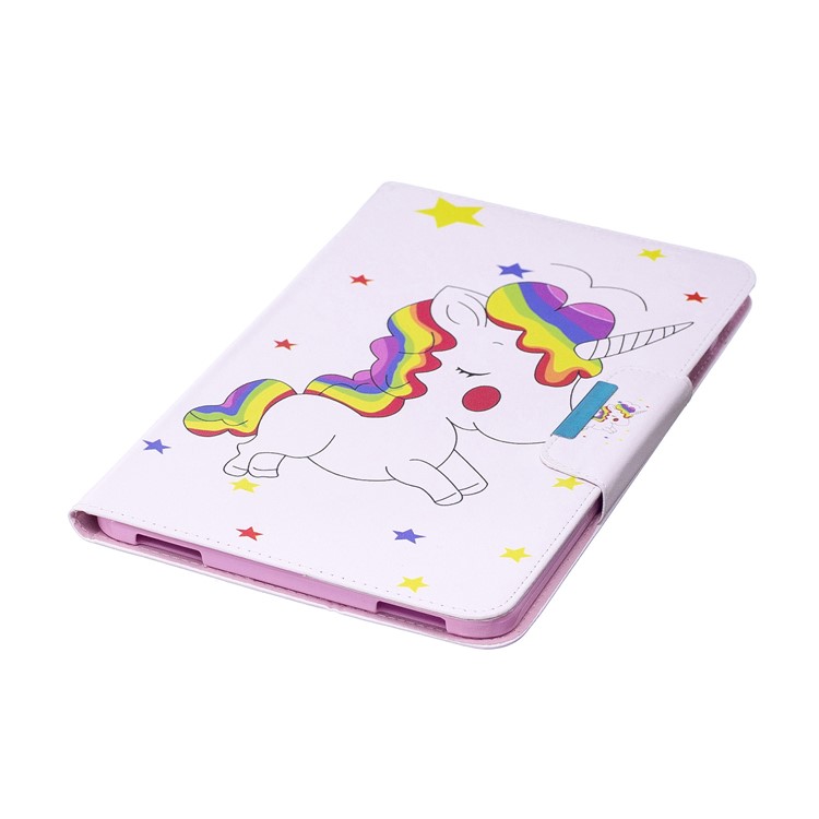 Patterned Leather Wallet Stand Smart Cover for Samsung Galaxy Tab A 10.1 (2016) - Shy Unicorn-6