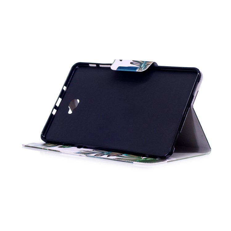 Patterned Leather Wallet Stand Smart Shell for Samsung Galaxy Tab A 10.1 (2016) - Banana Leaves-5