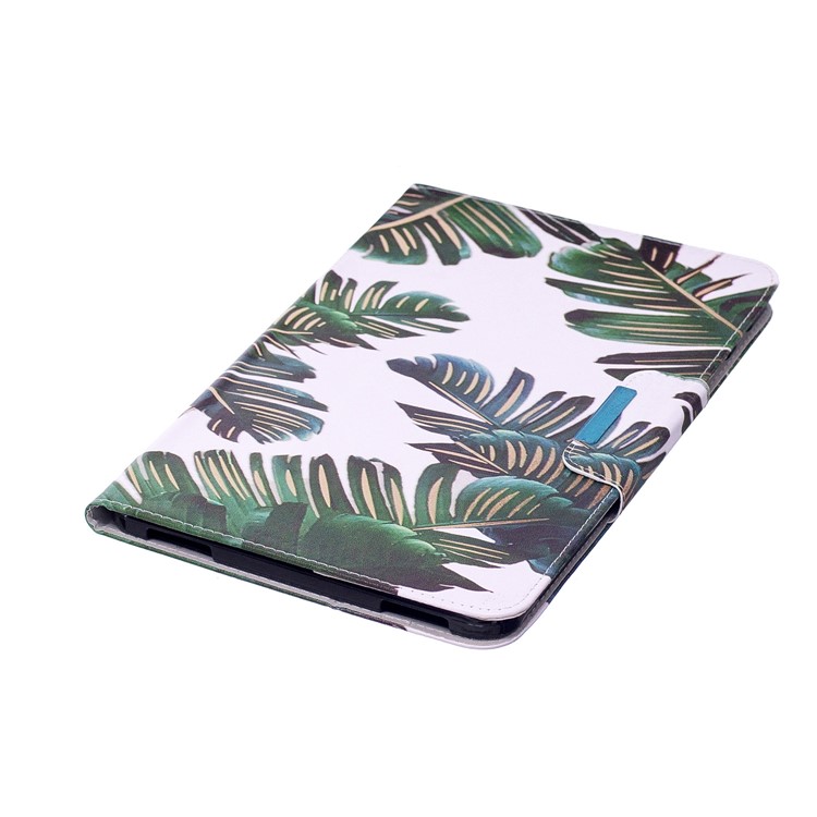 Patterned Leather Wallet Stand Smart Shell for Samsung Galaxy Tab A 10.1 (2016) - Banana Leaves-6
