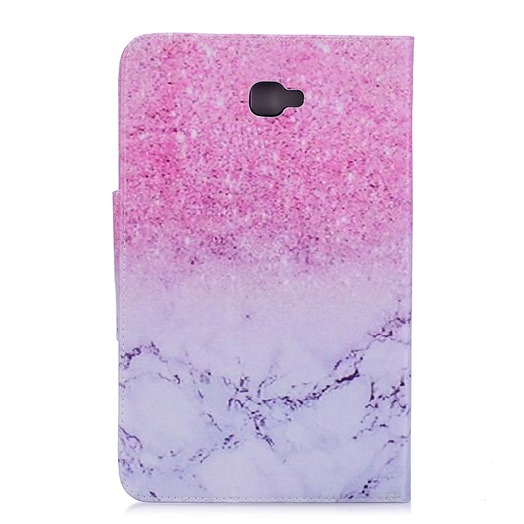 Patterned Leather Card Holder Stand Smart Case Cover for Samsung Galaxy Tab A 10.1 (2016) - Marble Grain and Glitter Pattern-2