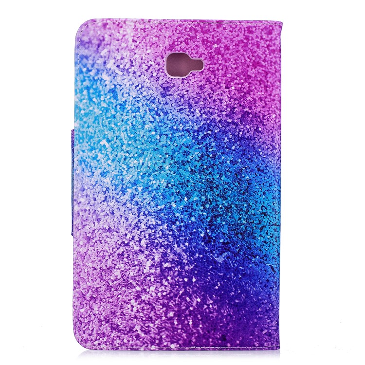 Patterned Leather Wallet Smart Case Shell with Stand for Samsung Galaxy Tab A 10.1 (2016) - Colorful Glitter Pattern-2